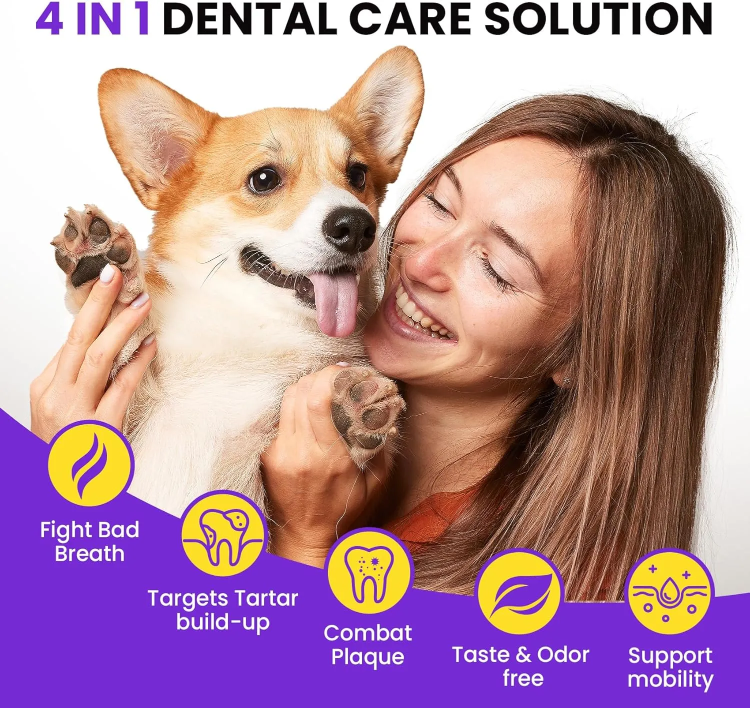 Dog Breath Freshener  Enzymatic Dog Dental Water Additive for Teeth Claning  Freshens Breath & Reduces Tartar  Easy Dog Mouthwash Cleaner for Teeth & Gums  No Brushing Needed, Uncented, 16oz