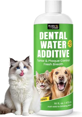 Dog Breath Freshener  Enzymatic Dog Dental Water Additive for Teeth Claning  Freshens Breath & Reduces Tartar  Easy Dog Mouthwash Cleaner for Teeth & Gums  No Brushing Needed, Uncented, 16oz