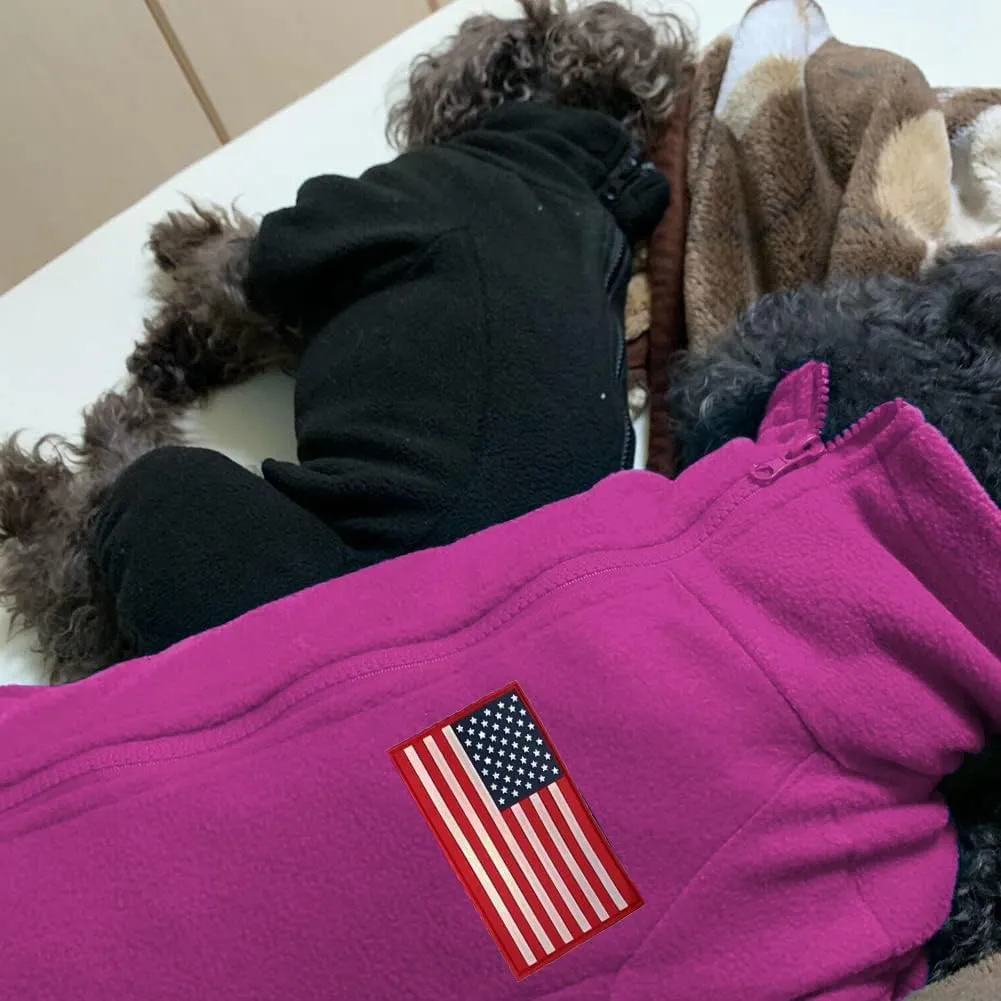 Dog Coat Jackets Polar Fleece Pet Windproof Sweater Apparel Warm Padded Winter Coats for Small Medium Large Dogs Puppy Clothes Purple L
