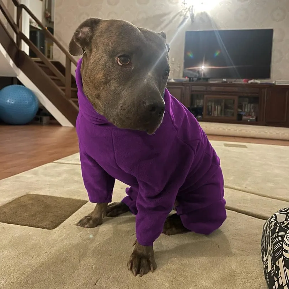 Dog Coat Jackets Polar Fleece Pet Windproof Sweater Apparel Warm Padded Winter Coats for Small Medium Large Dogs Puppy Clothes Purple L