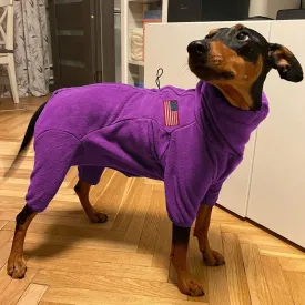 Dog Coat Jackets Polar Fleece Pet Windproof Sweater Apparel Warm Padded Winter Coats for Small Medium Large Dogs Puppy Clothes Purple L