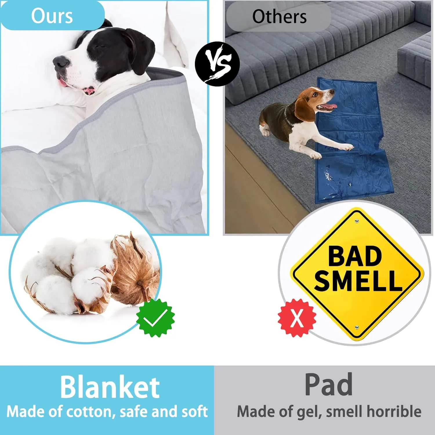 Dog Cooling Blanket, 0.4 Q-MAX Cooling Blanket For Large Dogs Washable, Cool To Touch Dog Blankets For Bed Cover, Soft Lightweight Cooling Dog Blanket Help Your Pet Sleep Well In Summer (30"40"/Grey)