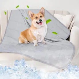 Dog Cooling Blanket, 0.4 Q-MAX Cooling Blanket For Large Dogs Washable, Cool To Touch Dog Blankets For Bed Cover, Soft Lightweight Cooling Dog Blanket Help Your Pet Sleep Well In Summer (30"40"/Grey)
