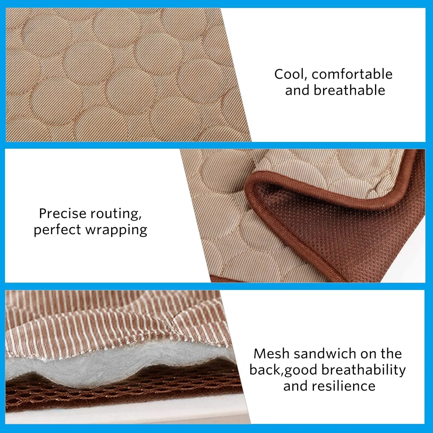 Dog Cooling Mat for Extra Large Dogs - Pet Blanket for Kennels, Crates, Cars, Indoor & Outdoor Use - Ice Silk Pad (Brown, XL 40 * 28")