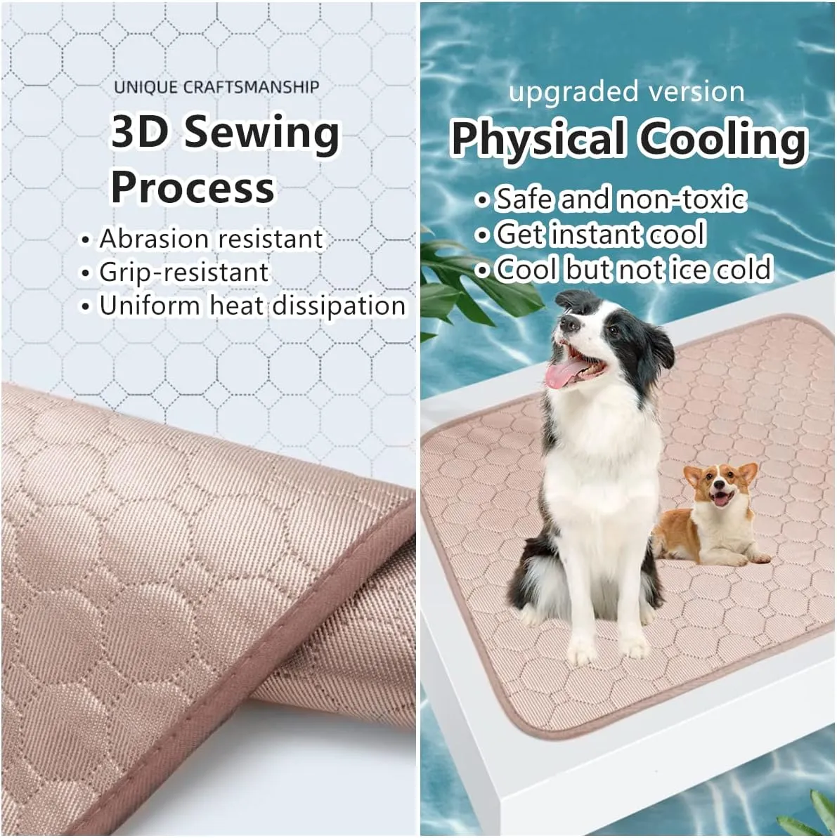 Dog Cooling Mat for Extra Large Dogs - Pet Blanket for Kennels, Crates, Cars, Indoor & Outdoor Use - Ice Silk Pad (Brown, XL 40 * 28")
