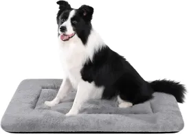 Dog Crate Bed Pad Mat for Medium/Large Sized Dog Washable, with Non Skid Bottom Kennel Cage Pad Mat Light Grey 36 Inch