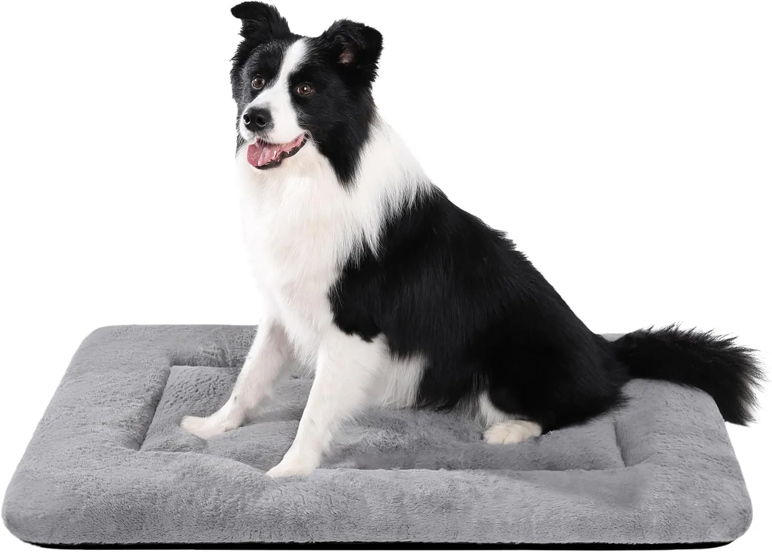 Dog Crate Bed Pad Mat for Medium/Large Sized Dog Washable, with Non Skid Bottom Kennel Cage Pad Mat Light Grey 36 Inch