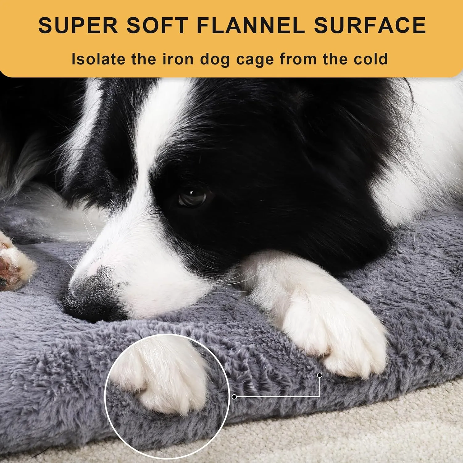 Dog Crate Bed Pad Mat for Medium/Large Sized Dog Washable, with Non Skid Bottom Kennel Cage Pad Mat Light Grey 36 Inch
