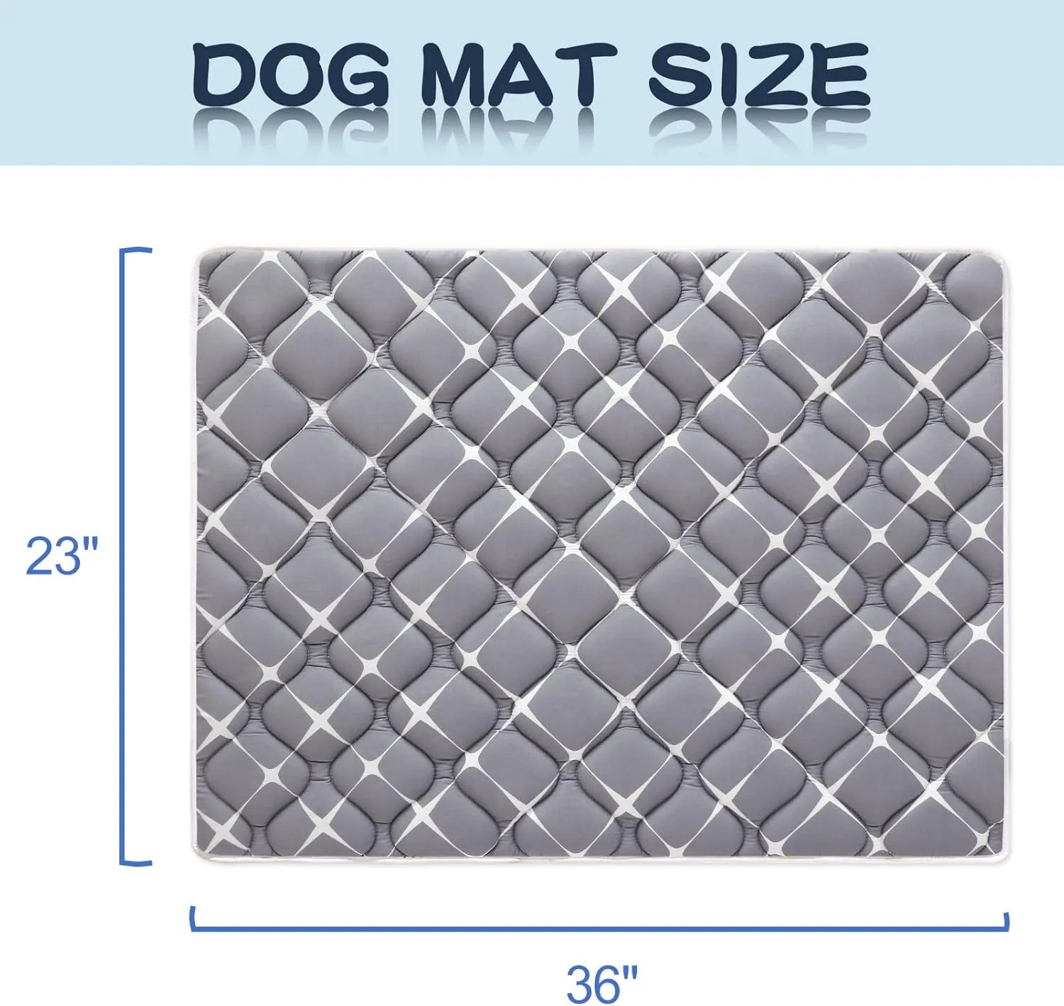 Dog Crate Mat, Ultra Soft Dog Bed Mat for Sleeping with Anti-Slip Bottom, Washable Kennel Pad for Large Medium Small Dogs Breeds with Cute Prints and Dark Colored to Hide Stains (36" X 23")