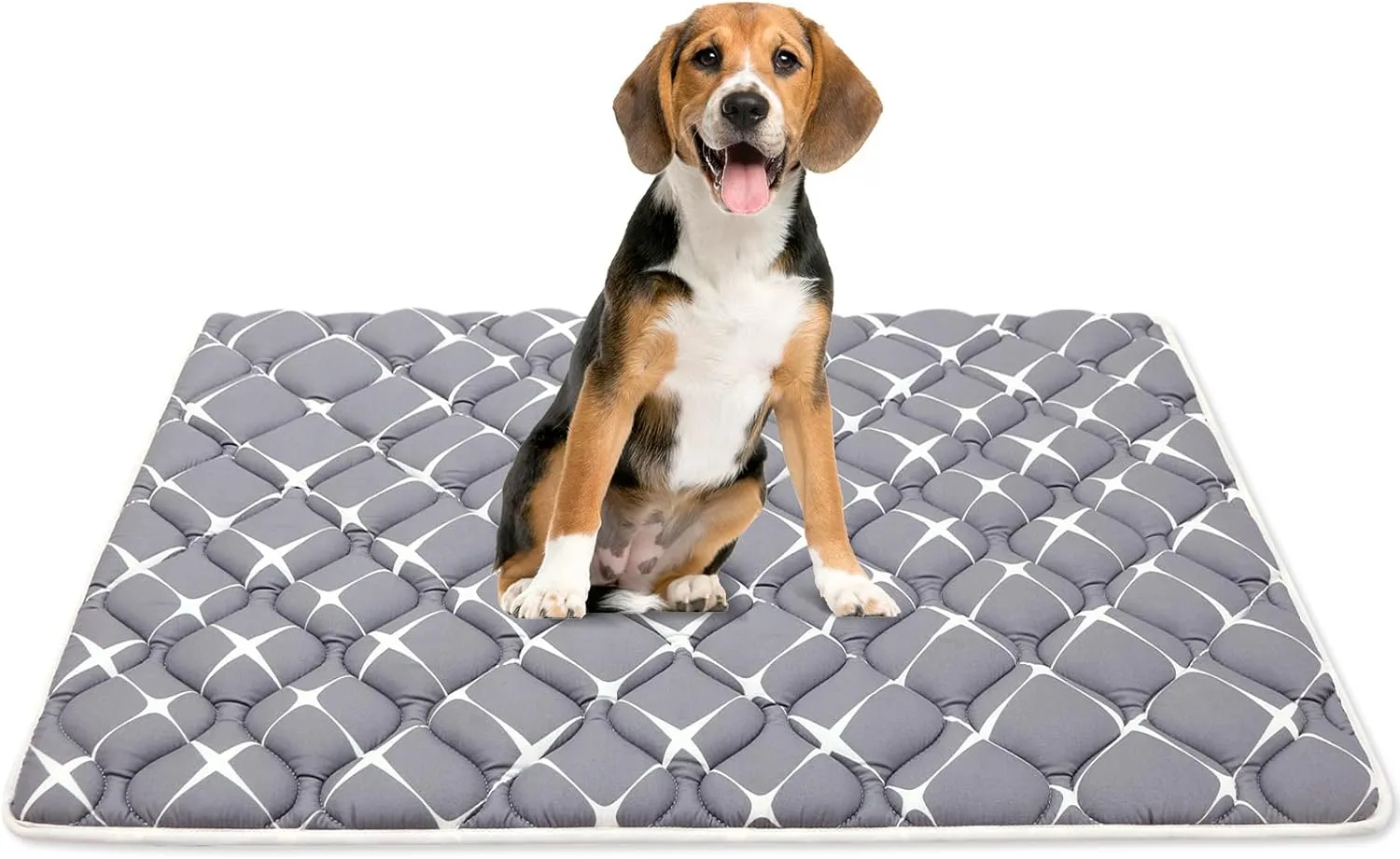 Dog Crate Mat, Ultra Soft Dog Bed Mat for Sleeping with Anti-Slip Bottom, Washable Kennel Pad for Large Medium Small Dogs Breeds with Cute Prints and Dark Colored to Hide Stains (36" X 23")