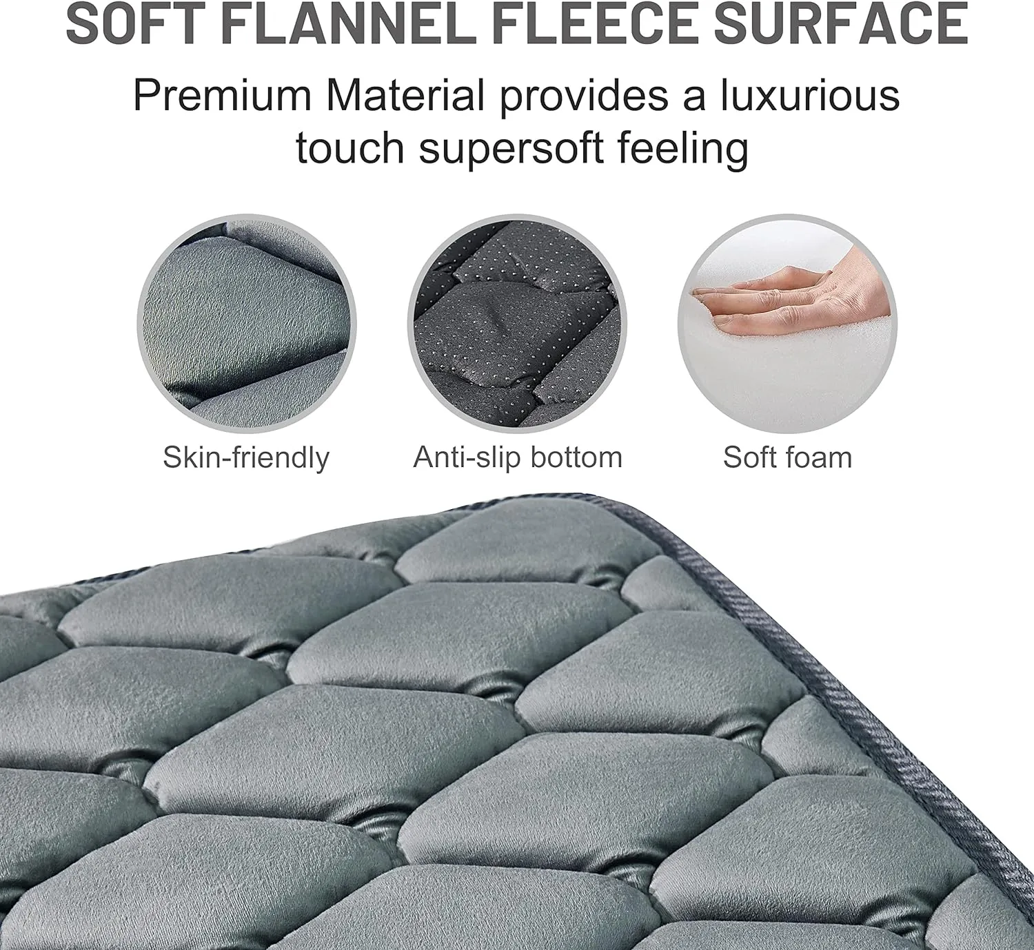 Dog Crate Mats,Soft Kennel Pads Washable with Anti-Slip Bottom,Dog Kennel Pads for Sleeping,Pets Mattress Cat Dog Beds for Large Medium Dogs(35x22,Grey)