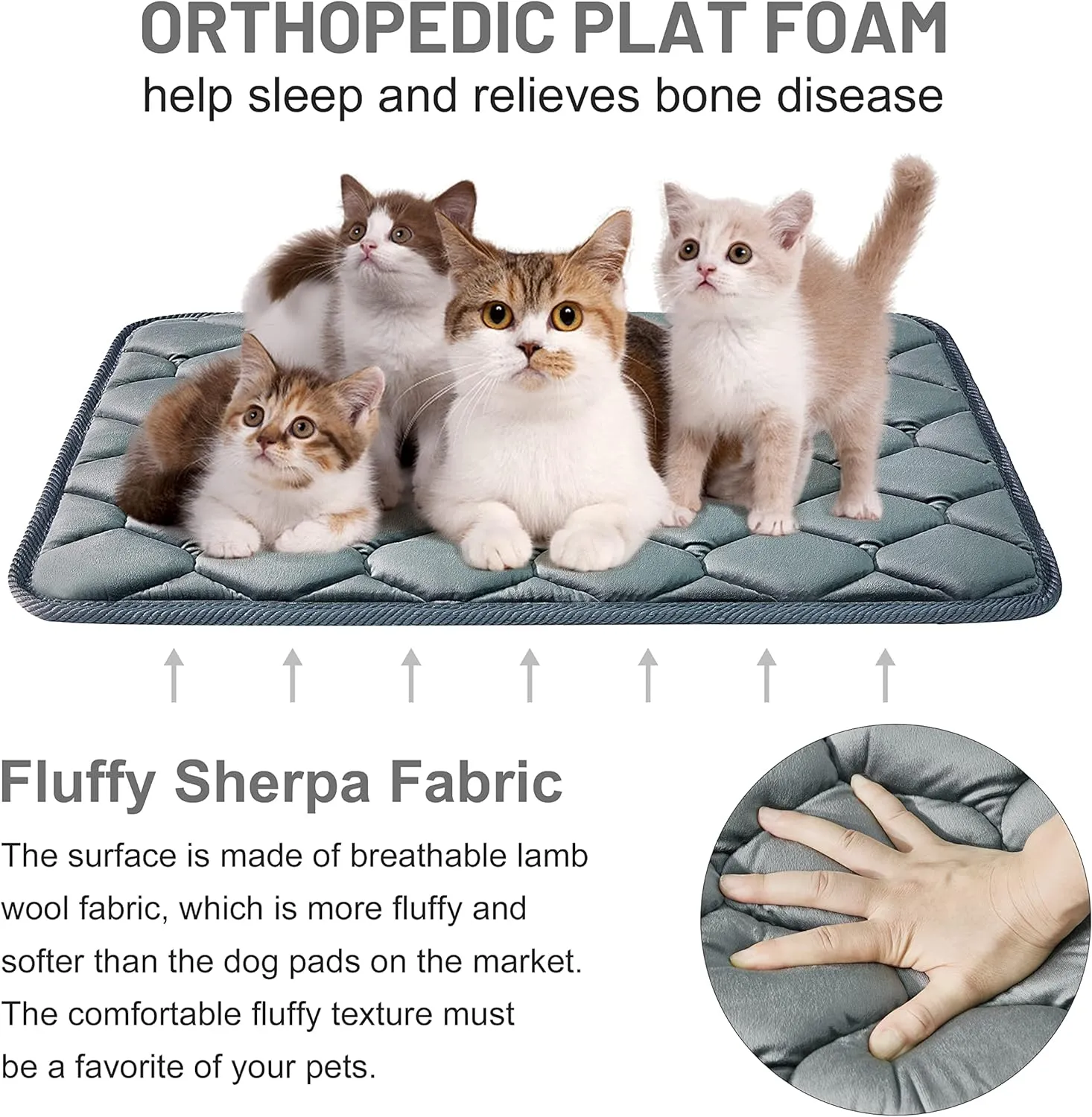 Dog Crate Mats,Soft Kennel Pads Washable with Anti-Slip Bottom,Dog Kennel Pads for Sleeping,Pets Mattress Cat Dog Beds for Large Medium Dogs(35x22,Grey)