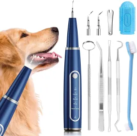 Dog Plaque Remover for Teeth,Pet Ultrasonic Tooth Cleaner,Teeth Cleaning Kit -Tartar Remover for Teeth Stains for Dogs and Cats (Blue)