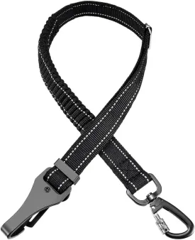 Dog Seat Belt for Car, Adjustable Dog Car Harness with Shock-Absorbing Bungee, Reflective Safety Seatbelt Leash for Dog Tether with Buckle & Hook Latch,