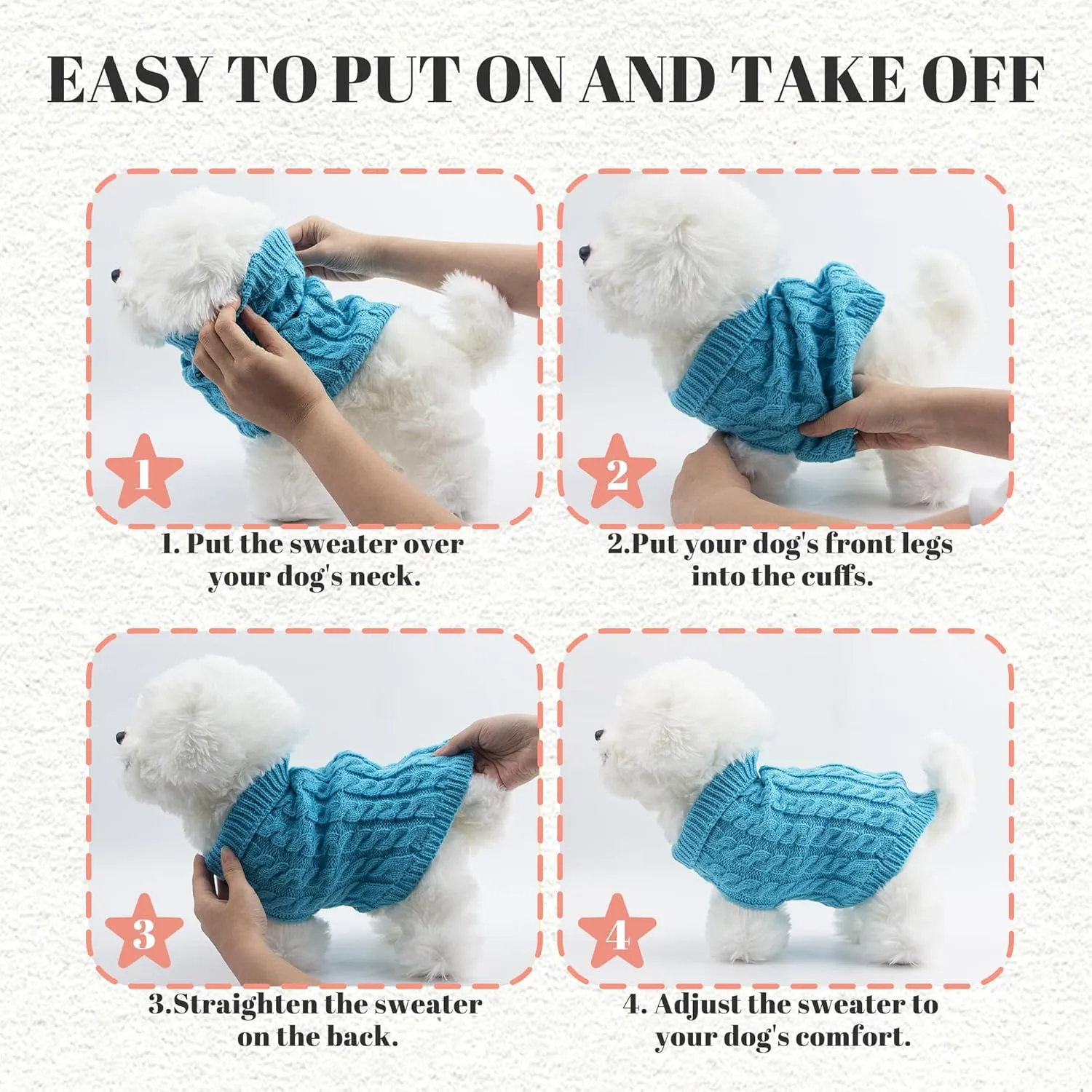 Dog Sweater, Black M Pullover Sweater, Turtleneck Knitwear, Puppy Outfits for Small and Medium Dogs, Warm Clothes for Bulldog, Poodle, Yorkshire etc.