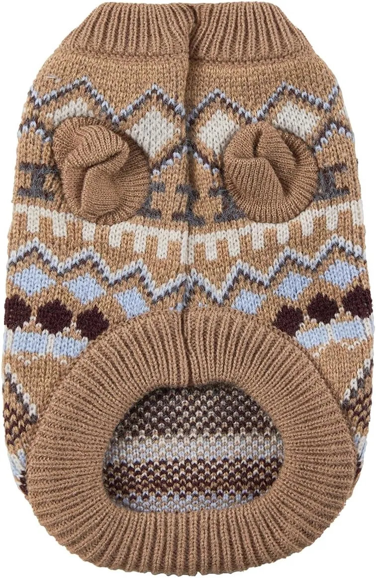 Dog Sweater Soft Warm Dog Clothes Knitted Cat Sweater Classic Thick Pet Pullover Cute Winter Dog Sweatersfor Winter Puppy Kitten Sweater for Small Medium Girl Boy Coffee X-Small