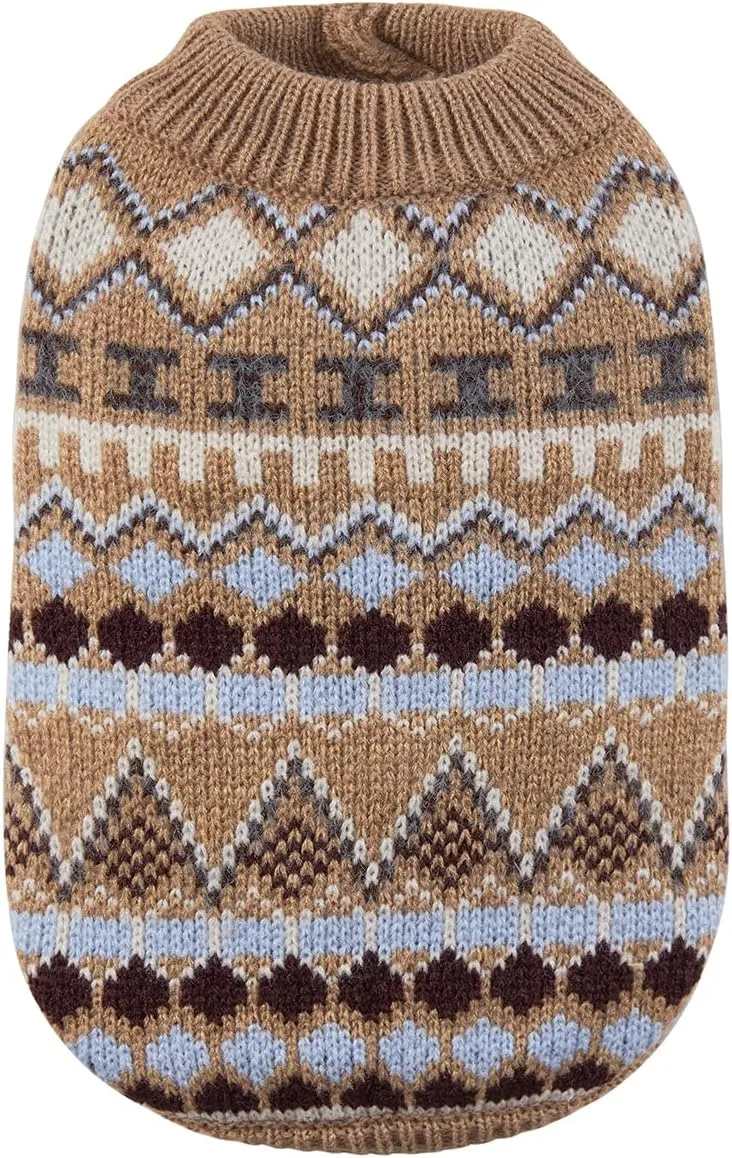 Dog Sweater Soft Warm Dog Clothes Knitted Cat Sweater Classic Thick Pet Pullover Cute Winter Dog Sweatersfor Winter Puppy Kitten Sweater for Small Medium Girl Boy Coffee X-Small