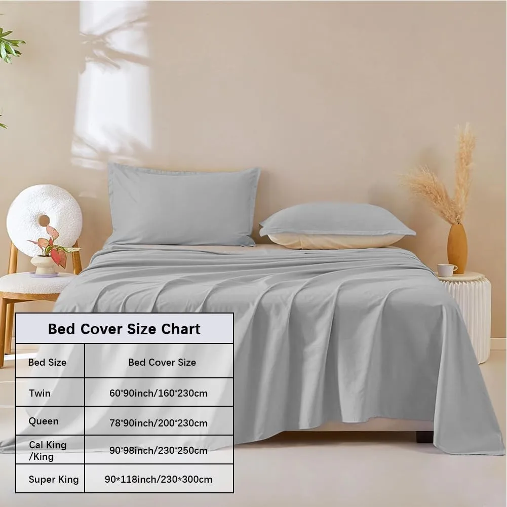 DUJUIKE Waterproof Bed Cover for Dog and Cats,Pet Hair Resistant Bed Sheet Cover, Protective Bed Liner Cover with 100% Waterproof Breathable Thin Fabric (Queen 78 * 90 inch, Grey)