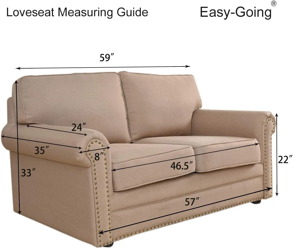 Easy-Going Reversible Loveseat Couch Cover for 2 Cushion Couch Sofa Cover for Dogs Water Resistant Furniture Protector with Foam Sticks Elastic Straps for Pet (Loveseat, Gray/Light Gray)