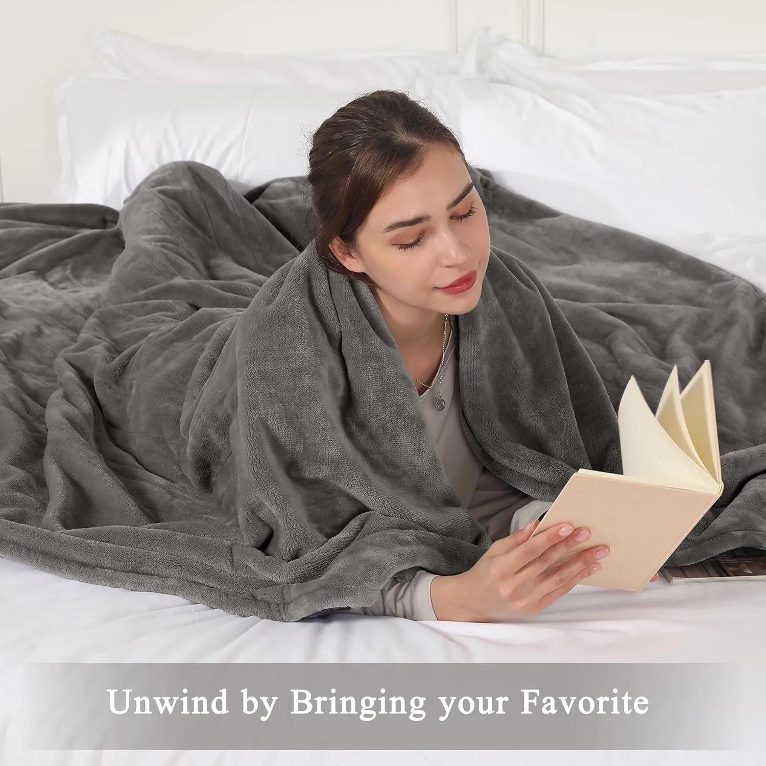 Electric Blanket Heated Blanket Full Size, Super Soft Cozy Upgraded Flannel Heating Blanket with 6 Heating Levels & 1-10 Hours Auto Off, Fast Heating & ETL & FCC Certification, 72" x 84", Silver Gray