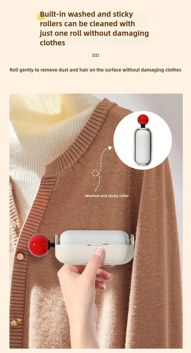 Enjoy Lint Roller, Enjoy Sticky Lint Roller, 2 In1 Washable Lint Remover, Portable Reusable Mini Lint Roller Pet Hair Remover, Sticky Lint Roller Ball for Clothes, Furniture, Dog & Cat Hair (4pcs)