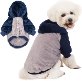 FabriCastle Dog Hooded Sweater, Dog Clothes XXS XS for Small Dogs Male & Cats, Soft and Warm Pet Coat, Winter Pet Jacket, Doggy Apparel Costumes, Puppy Outfits Snap On Hoodies (Grey Body, X-Small)