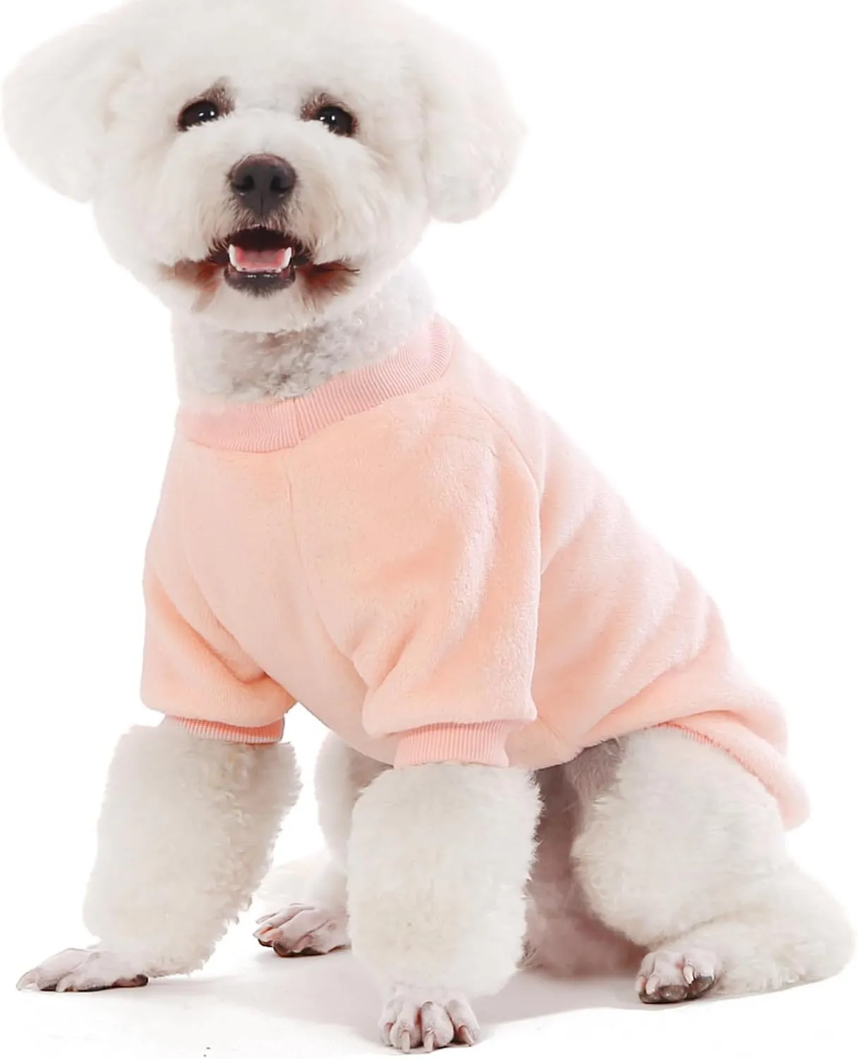 FabriCastle Dog Sweater, 3-Pack Dog Clothes, Soft and Warm Pet Jackets XXS XS for Small Dogs Girl & Cats, Winter Pet Apparel Costumes, Puppy Outfits (Ballet Pink,SkyBlue,Peach, X-Small)