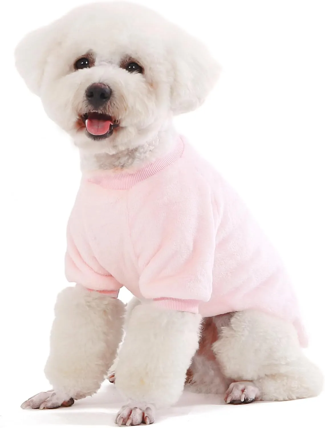 FabriCastle Dog Sweater, 3-Pack Dog Clothes, Soft and Warm Pet Jackets XXS XS for Small Dogs Girl & Cats, Winter Pet Apparel Costumes, Puppy Outfits (Ballet Pink,SkyBlue,Peach, X-Small)