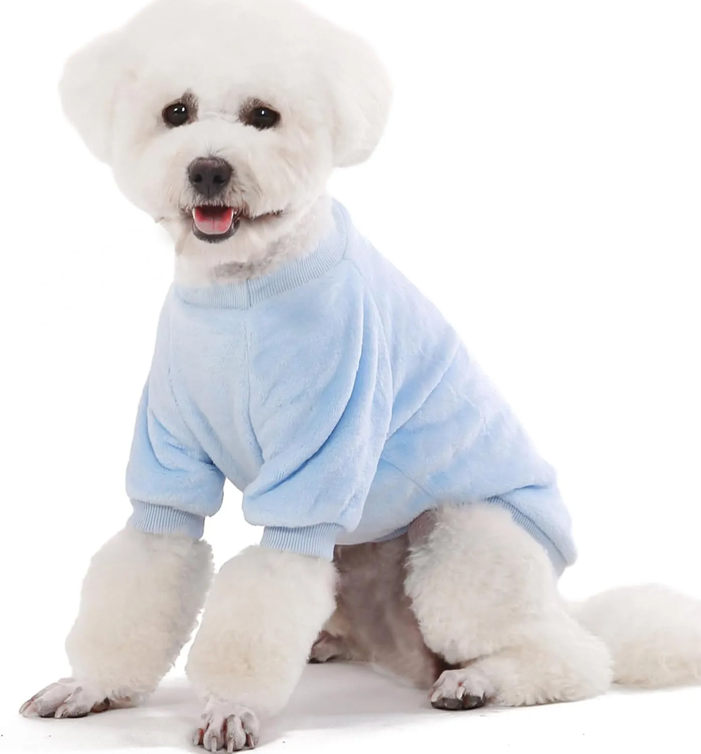 FabriCastle Dog Sweater, 3-Pack Dog Clothes, Soft and Warm Pet Jackets XXS XS for Small Dogs Girl & Cats, Winter Pet Apparel Costumes, Puppy Outfits (Ballet Pink,SkyBlue,Peach, X-Small)