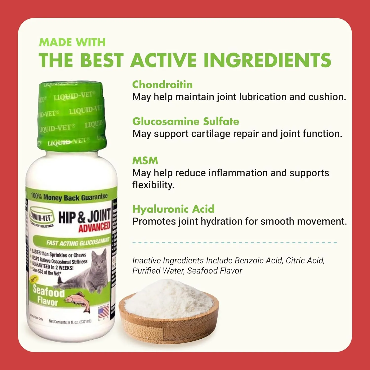 Feline Hip & Joint Advanced Formula, Seafood Flavor, 8 oz