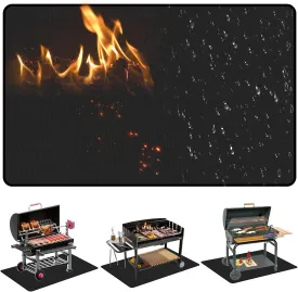 FireGuard Elite 60"x40" Fireproof Mat - Waterproof & Flame Retardant for Grills, Fireplaces, Camping | Heat Resistant up to 1500F | Heavy-Duty Indoor/Outdoor Safety Mat for BBQ, Patio, Garage