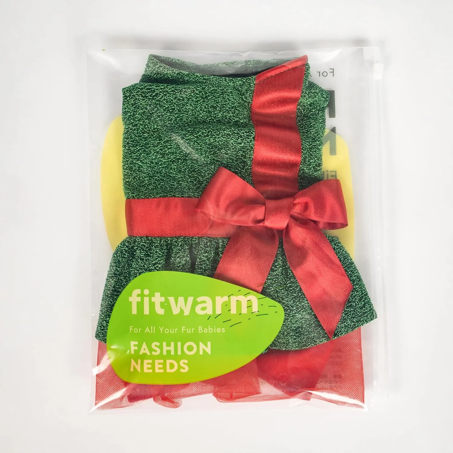 Fitwarm Christmas Dog Costume Dress, Funny Dog Holiday Outfit, Doggy Clothes for Small Dogs Girl, Pet Apparel, Green, Red, Large
