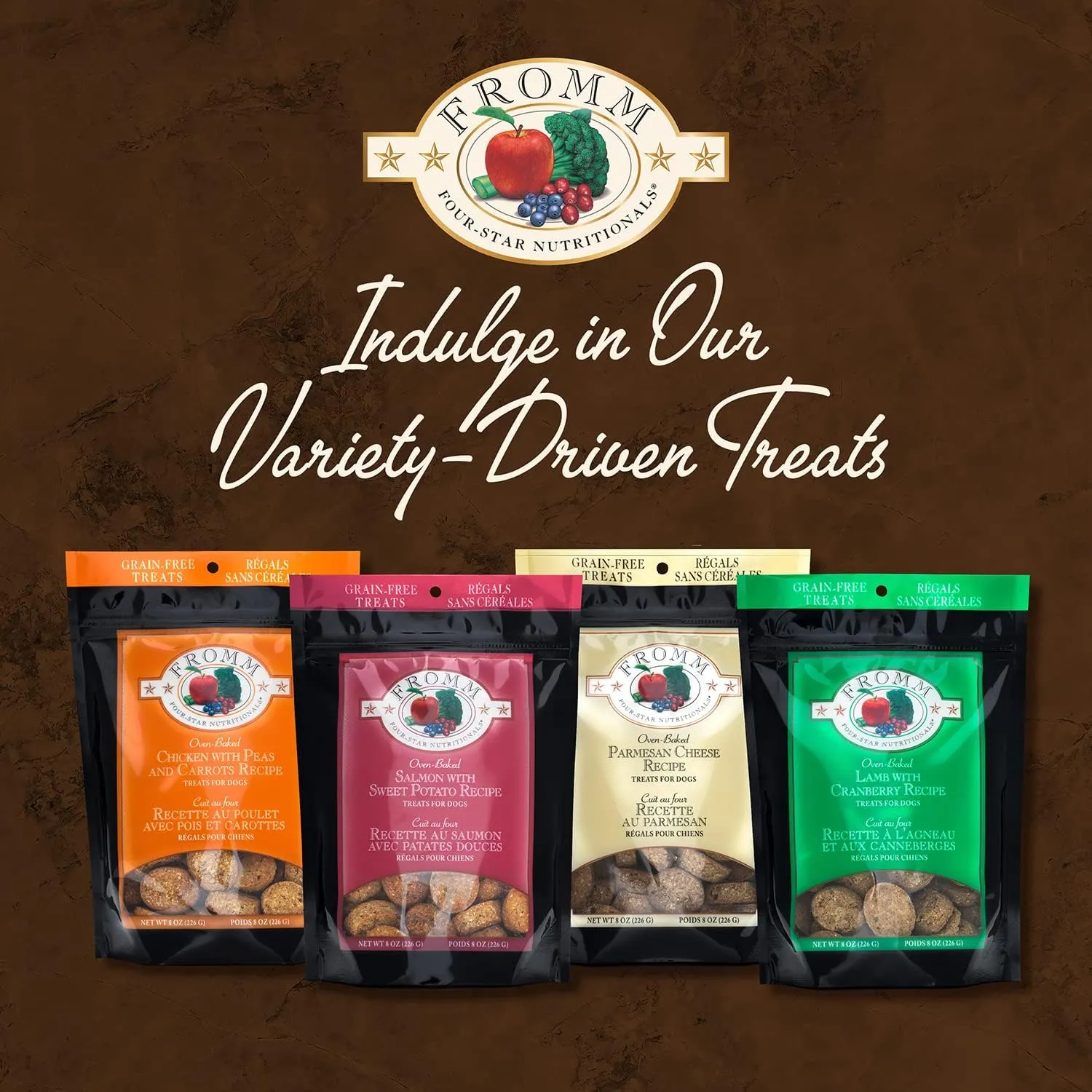 Fromm Four-Star Nutritionals Salmon with Sweet Potato Dog Treats - Premium Oven Baked Dog Snacks - Salmon Recipe - 8 oz