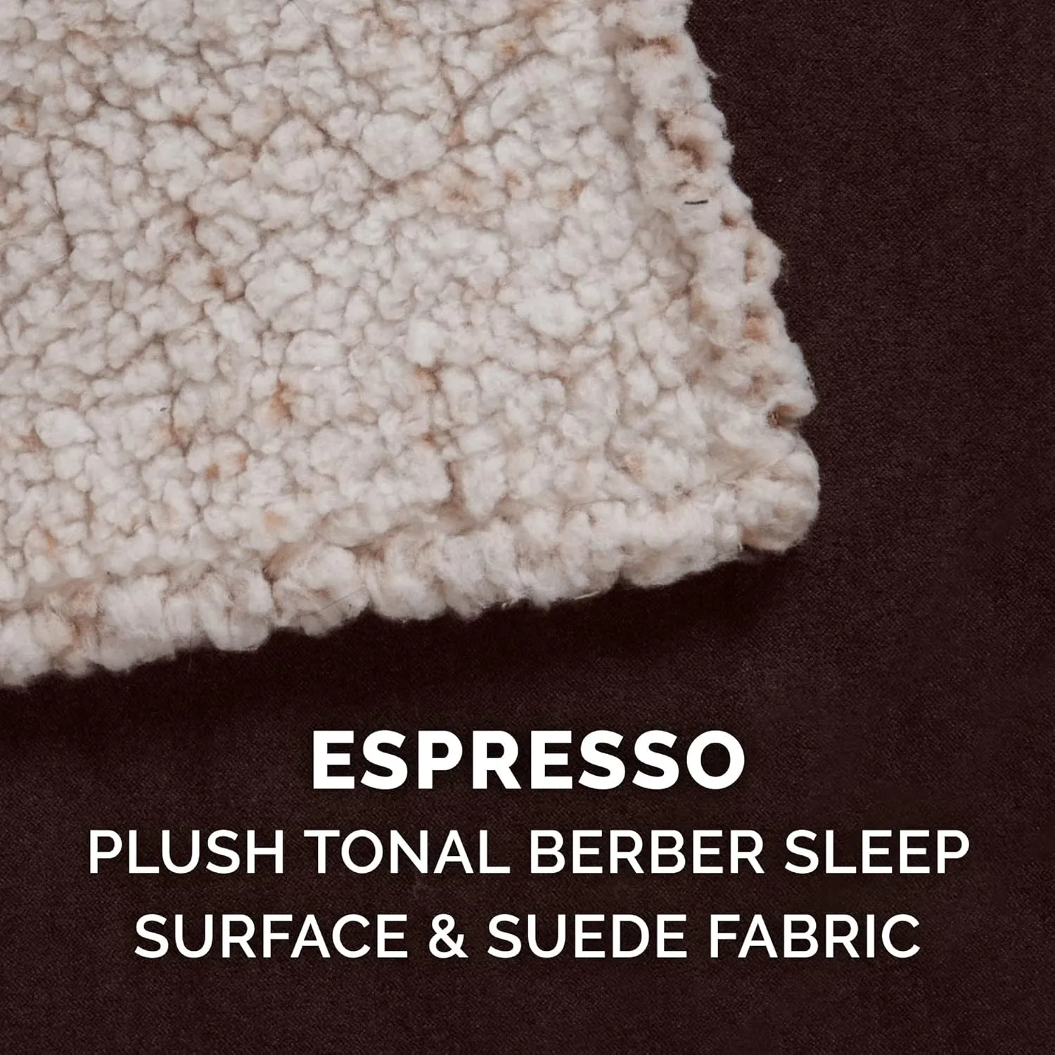 Furhaven Memory Foam Dog Bed for Medium/Small Dogs w/ Removable Washable Cover, For Dogs Up to 35 lbs - Berber & Suede Blanket Top Mattress - Espresso, Medium