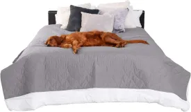 Furhaven Waterproof & Non-Slip King Size Mattress Cover Protector for Dogs & Cats, Washable, For Beds, Couches, & Car Seats - Quilted Twill Blanket Mattress Cover - Gray, Jumbo/King Size