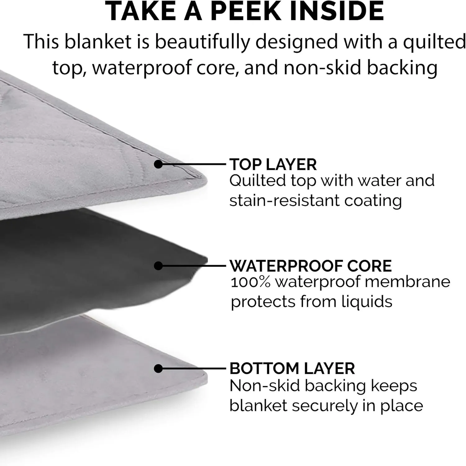 Furhaven Waterproof & Non-Slip King Size Mattress Cover Protector for Dogs & Cats, Washable, For Beds, Couches, & Car Seats - Quilted Twill Blanket Mattress Cover - Gray, Jumbo/King Size
