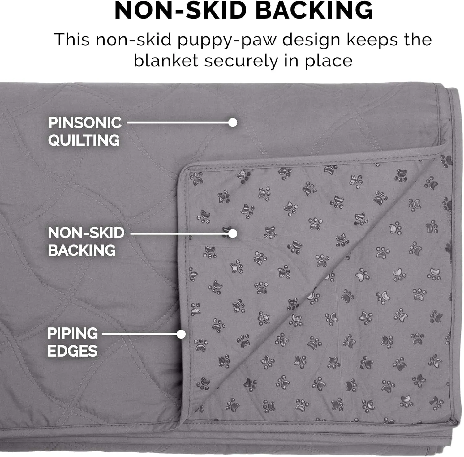 Furhaven Waterproof & Non-Slip King Size Mattress Cover Protector for Dogs & Cats, Washable, For Beds, Couches, & Car Seats - Quilted Twill Blanket Mattress Cover - Gray, Jumbo/King Size