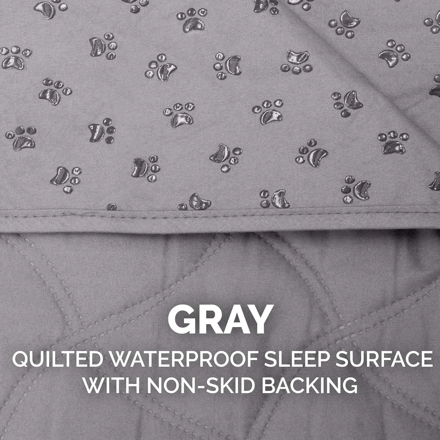 Furhaven Waterproof & Non-Slip King Size Mattress Cover Protector for Dogs & Cats, Washable, For Beds, Couches, & Car Seats - Quilted Twill Blanket Mattress Cover - Gray, Jumbo/King Size