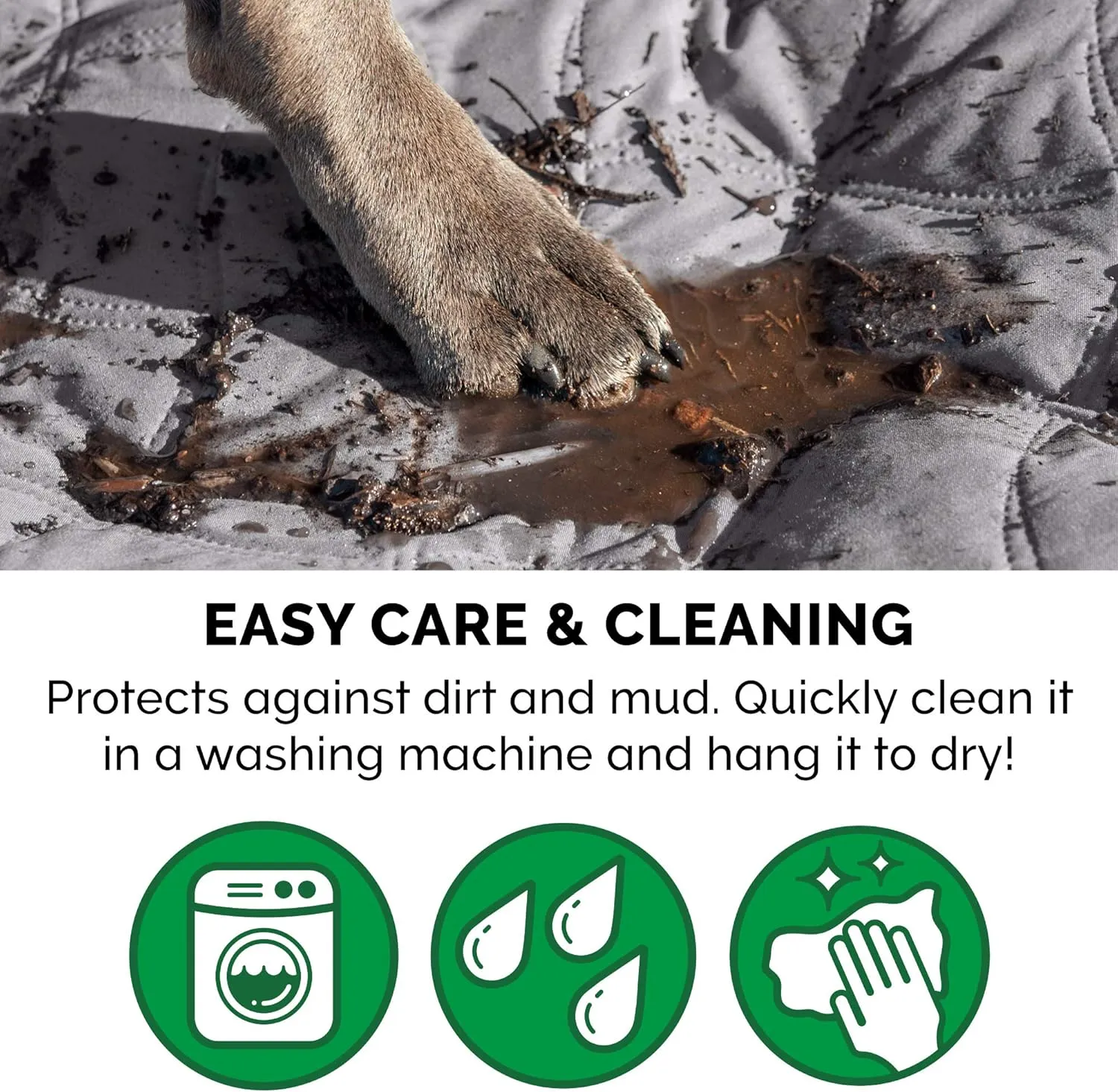 Furhaven Waterproof & Non-Slip King Size Mattress Cover Protector for Dogs & Cats, Washable, For Beds, Couches, & Car Seats - Quilted Twill Blanket Mattress Cover - Gray, Jumbo/King Size