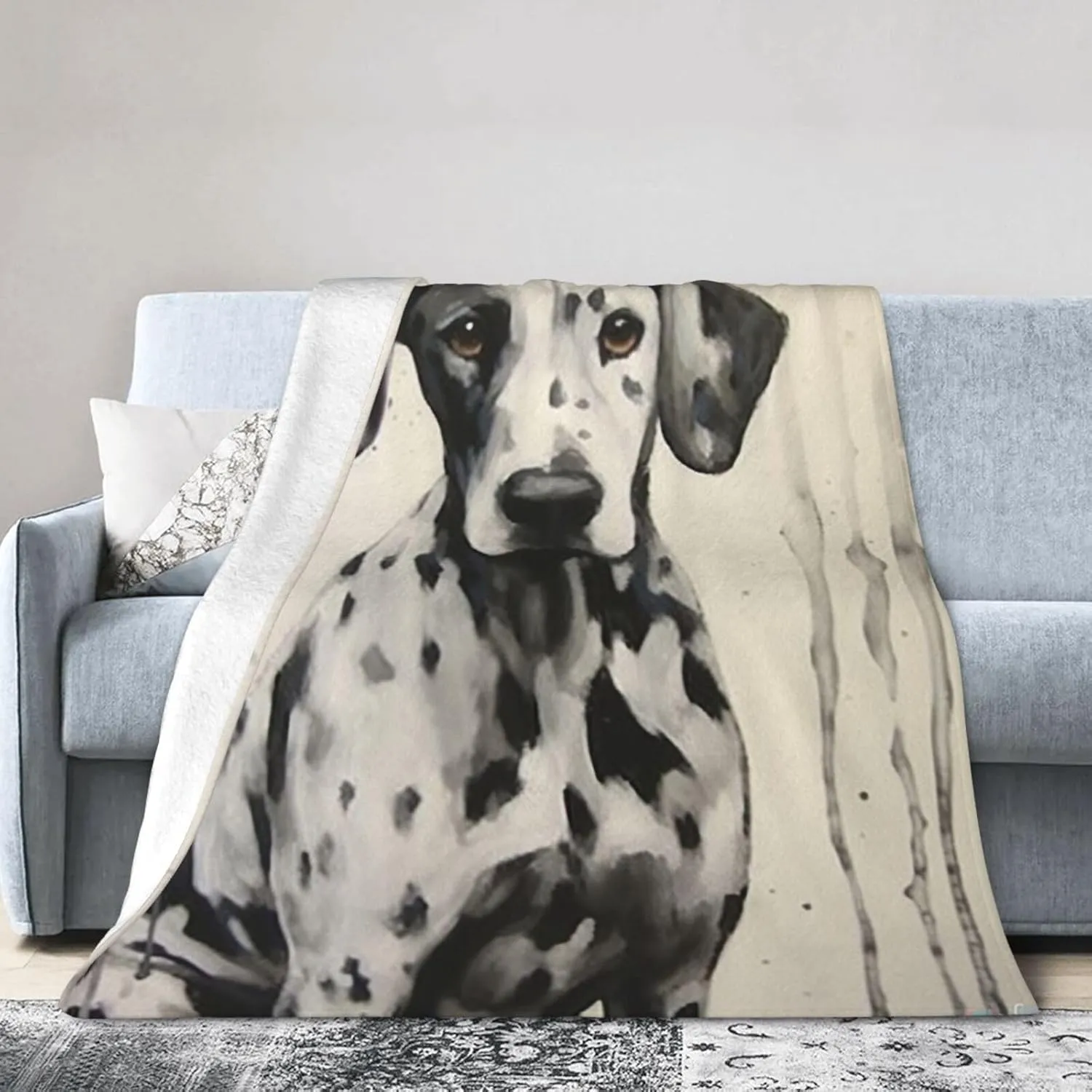 Great Dane Fleece Throw - Lightweight, Super Soft, Cozy Bed Blanket for Living Room/Bedroom - All Season 80"x60"