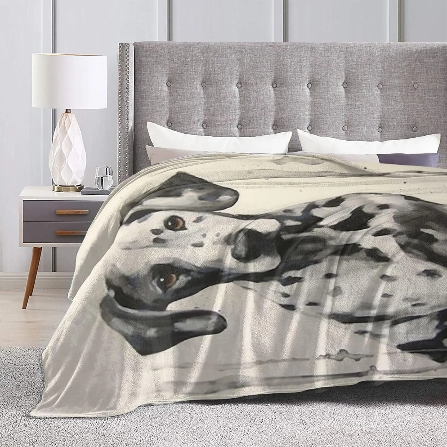 Great Dane Fleece Throw - Lightweight, Super Soft, Cozy Bed Blanket for Living Room/Bedroom - All Season 80"x60"