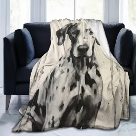 Great Dane Fleece Throw - Lightweight, Super Soft, Cozy Bed Blanket for Living Room/Bedroom - All Season 80"x60"