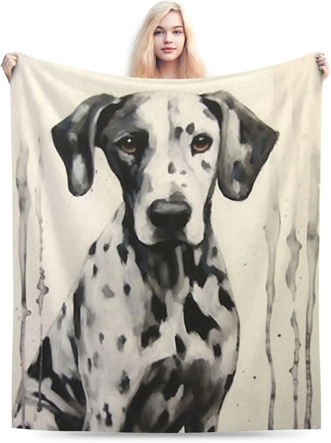 Great Dane Fleece Throw - Lightweight, Super Soft, Cozy Bed Blanket for Living Room/Bedroom - All Season 80"x60"