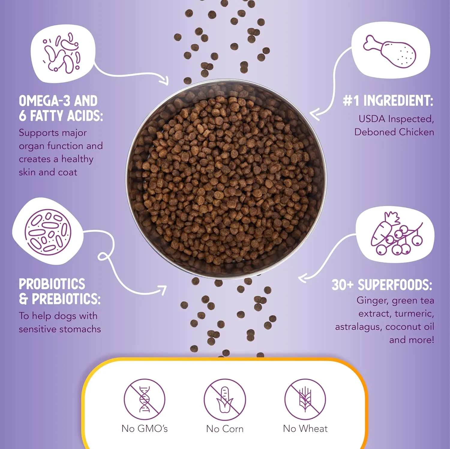 Health Extension Little Bites Lite Chicken & Brown Rice Dry Dog Food (4 lb / 1.8 Kg) - Natural with Probiotics and Superfoods for Overweight Adult Dogs (Pack of 2)