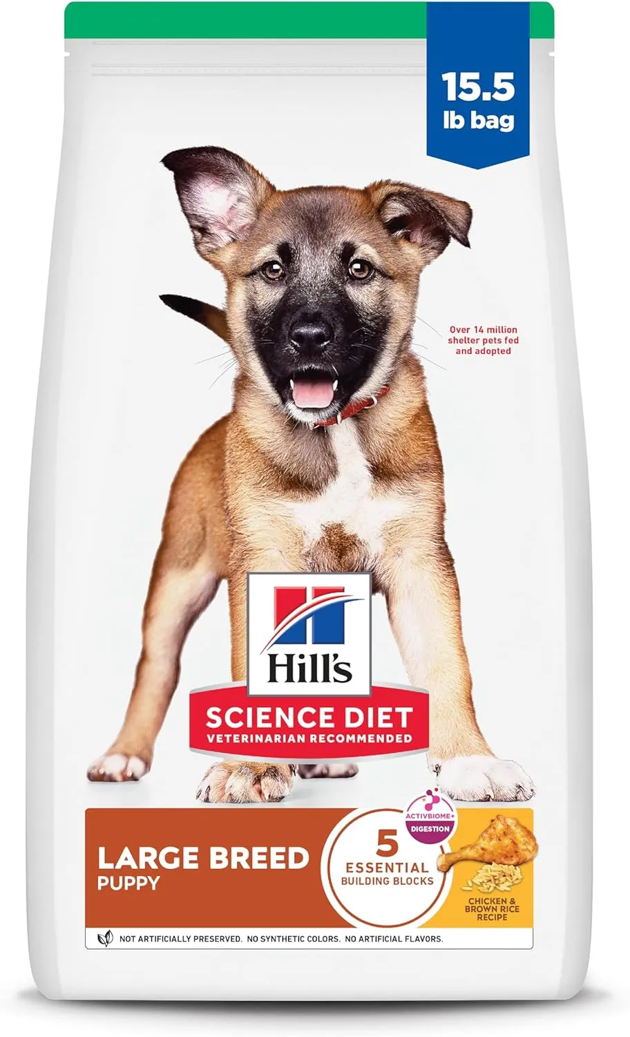 Hill's Science Diet Puppy, Large Breed Puppy Premium Nutrition, Dry Dog Food, Chicken & Brown Rice, 15.5 lb Bag