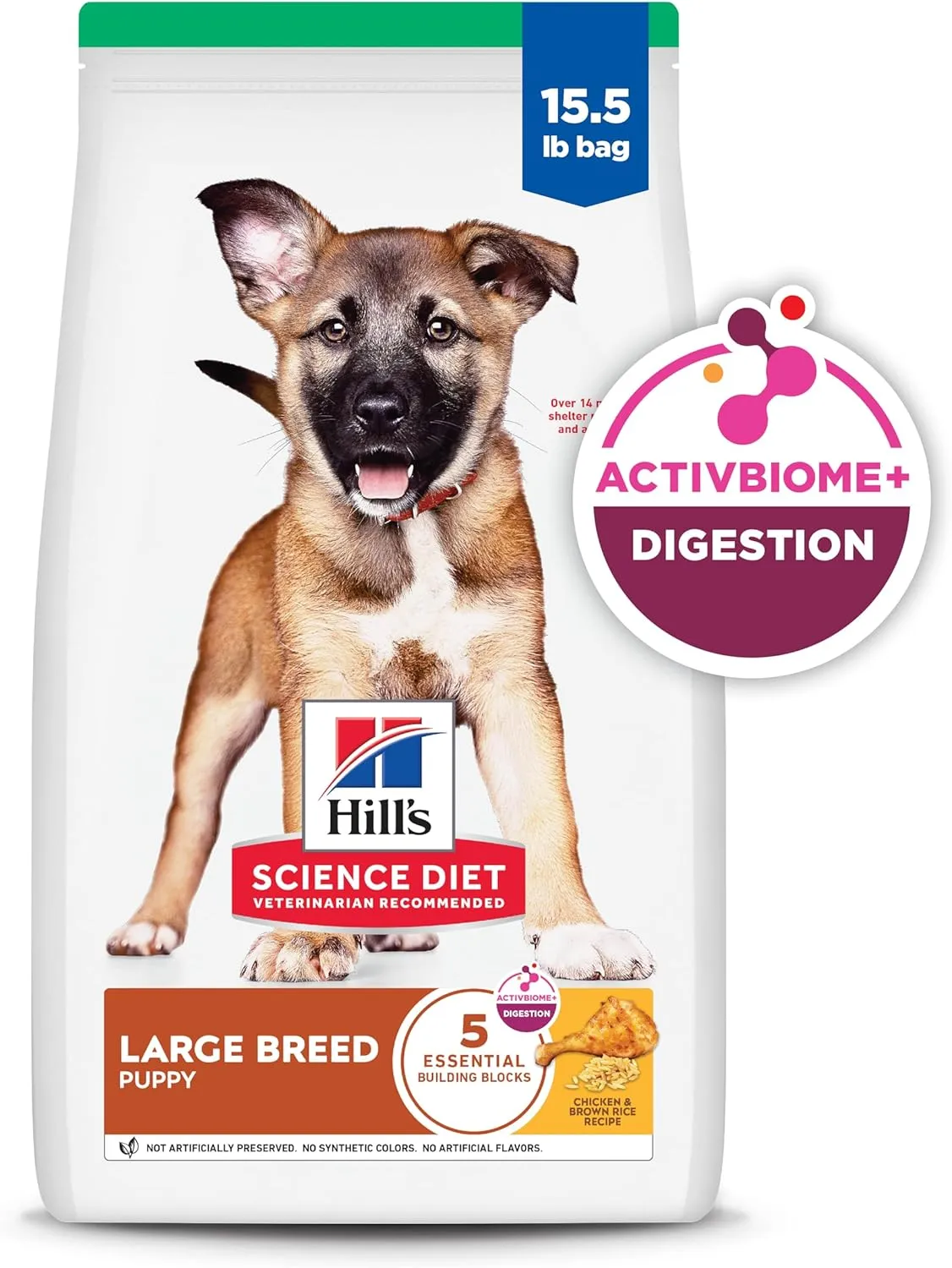 Hill's Science Diet Puppy, Large Breed Puppy Premium Nutrition, Dry Dog Food, Chicken & Brown Rice, 15.5 lb Bag