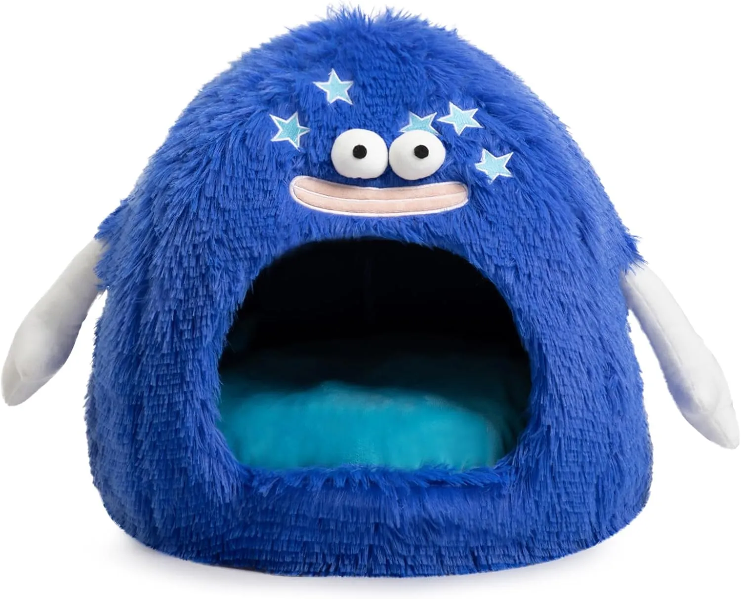 Hollypet Cat Bed Cave Tent House for Indoor Cats Pet Sleeping Bed Nest with Washable Cushion for Kittens and Small Pets, Royal Blue Monster