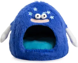 Hollypet Cat Bed Cave Tent House for Indoor Cats Pet Sleeping Bed Nest with Washable Cushion for Kittens and Small Pets, Royal Blue Monster