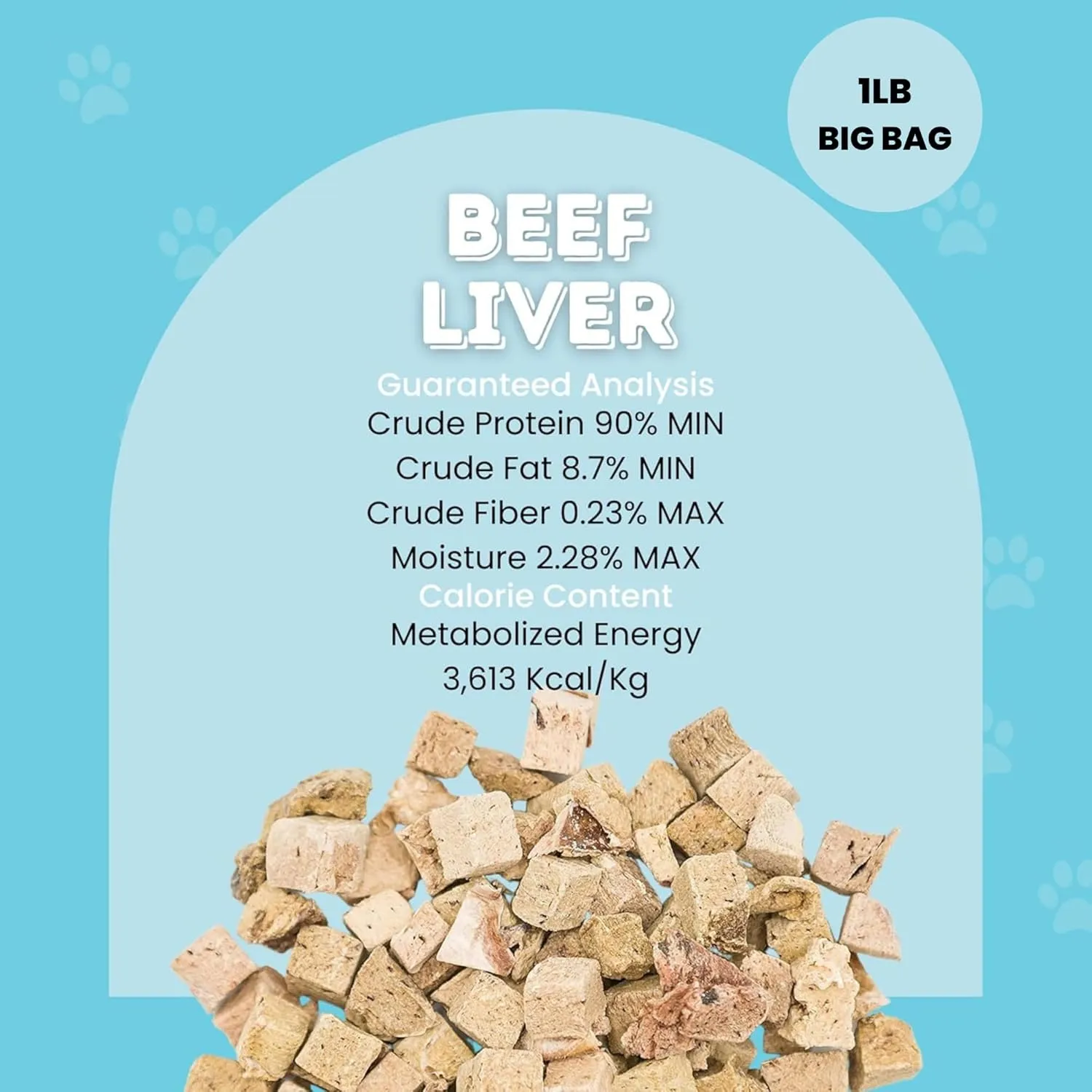 hotspot pets Freeze Dried Beef Liver Treats for Cats & Dogs - 1LB Big Bag- Made in USA,Single Ingredient, All Natural Grain-Free Beef Liver- Perfect for Training, Topper or Reward Snack