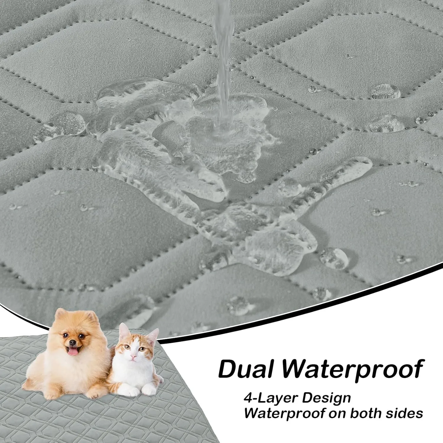 hyha Waterproof Dog Bed Blanket, Soft Pet Blankets, Waterproof Couch Cover for Dogs, Reversible Sofa Covers Washable for Furniture (30x70 Inch, Grey/Dark Grey)